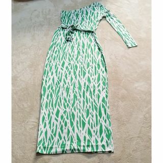 ダイアンフォンファステンバーグ(DIANE von FURSTENBERG)のDVF新品送料無料US:Mシンボルワンショルダーシルクジャージー マキシドレス(ロングワンピース/マキシワンピース)