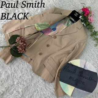 ポールスミス(Paul Smith)のポールスミスブラック レディース Mサイズ テーラードジャケット 裏地オシャレ(テーラードジャケット)