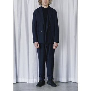 comoli 22SS シルク トラック セットアップ NAVY 3