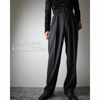 アルマーニ コレツィオーニ(ARMANI COLLEZIONI)の【アルマーニコレツォーニ】ピンストライプ 1タック ワイド スラックス W34(スラックス)