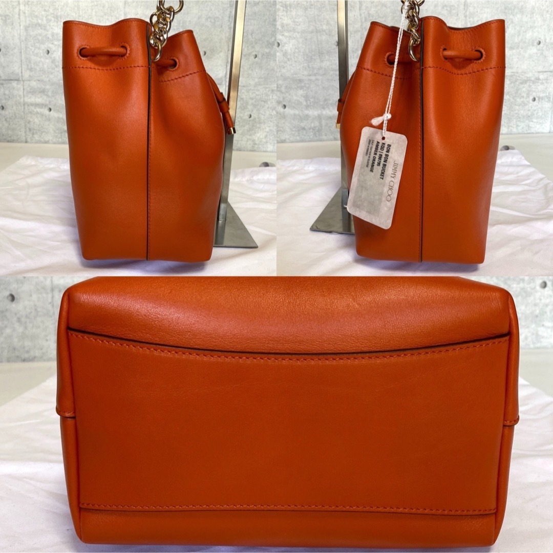 ロイヤルブランド1222【美品】JIMMY CHOO BON BON ORANGE 2WAYハンドバッグ