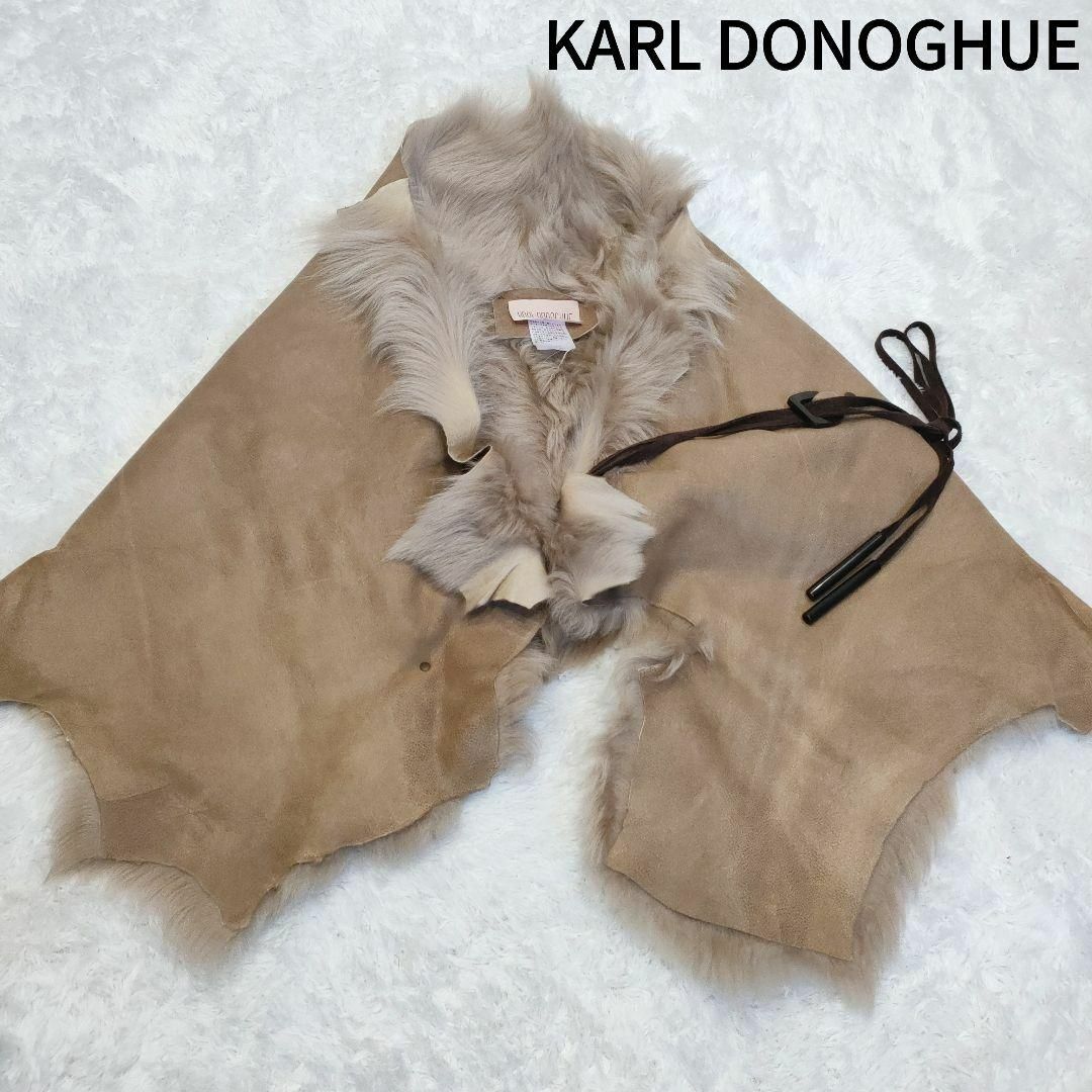 KARL DONOGHUE(カールドナヒュー)の【美品】カールドナフュー リアルムートン ポンチョ ケープ ショール レディースのジャケット/アウター(ポンチョ)の商品写真