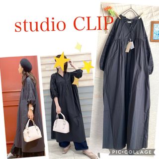 スタディオクリップ(STUDIO CLIP)の【新品】バルーン袖に立体的な刺繍が可愛い★ワンピース　studio CLIP(ロングワンピース/マキシワンピース)