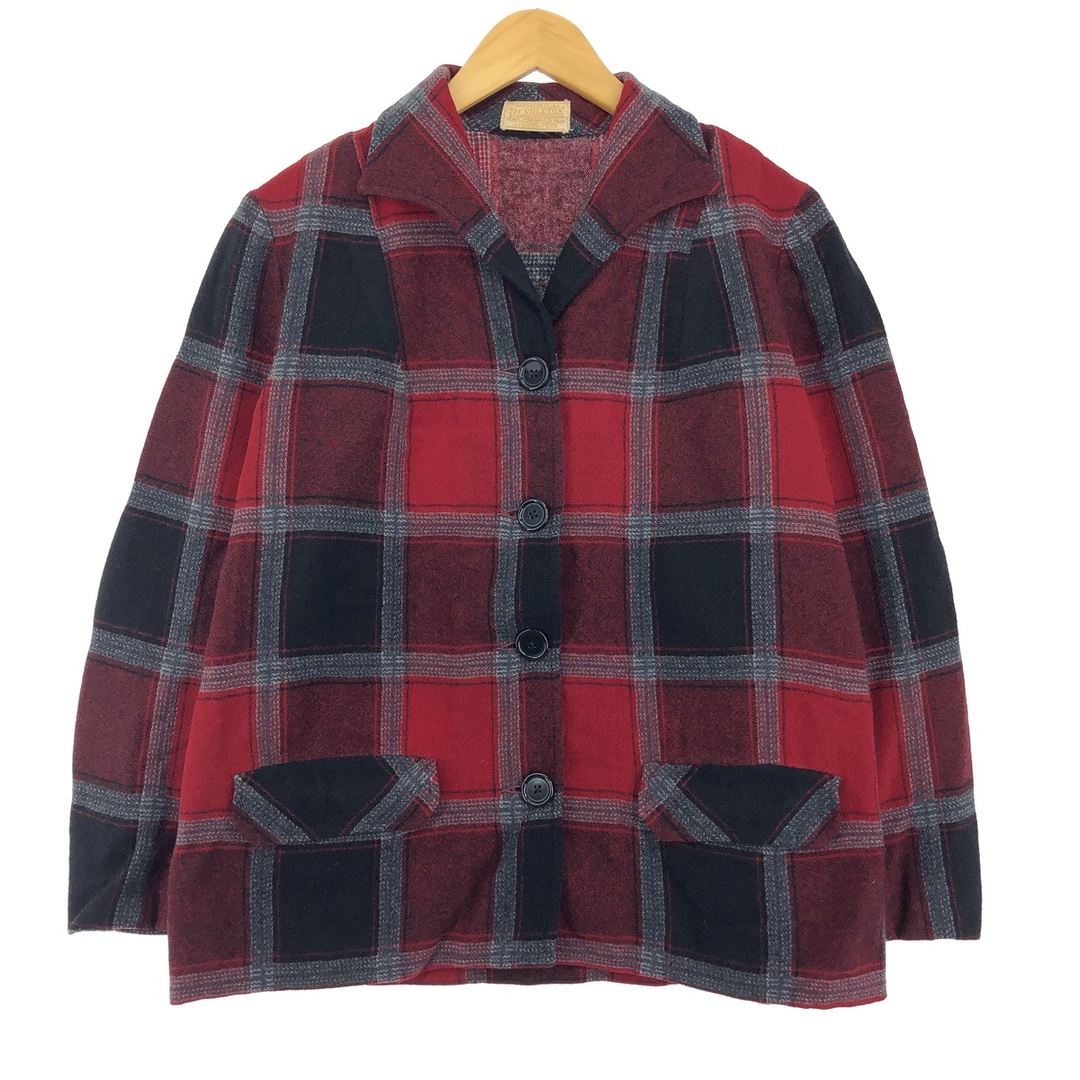 PENDLETON(ペンドルトン)の古着 40~50年代 ペンドルトン PENDLETON チェック柄 ウールジャケット レディースM ヴィンテージ /eaa395124 レディースのジャケット/アウター(その他)の商品写真