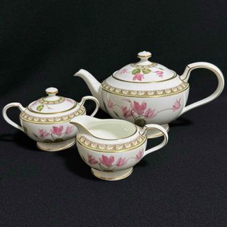 ノリタケ(Noritake)の【美品】ノリタケ　シクラメンタッチ　ティーポット　シュガーポット　クリーマー(食器)