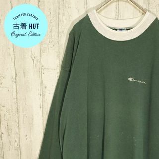 チャンピオン(Champion)のChampion　USA製　90S ビンテージ　ロンT 青刺繍タグ　希少　二重襟(Tシャツ/カットソー(七分/長袖))