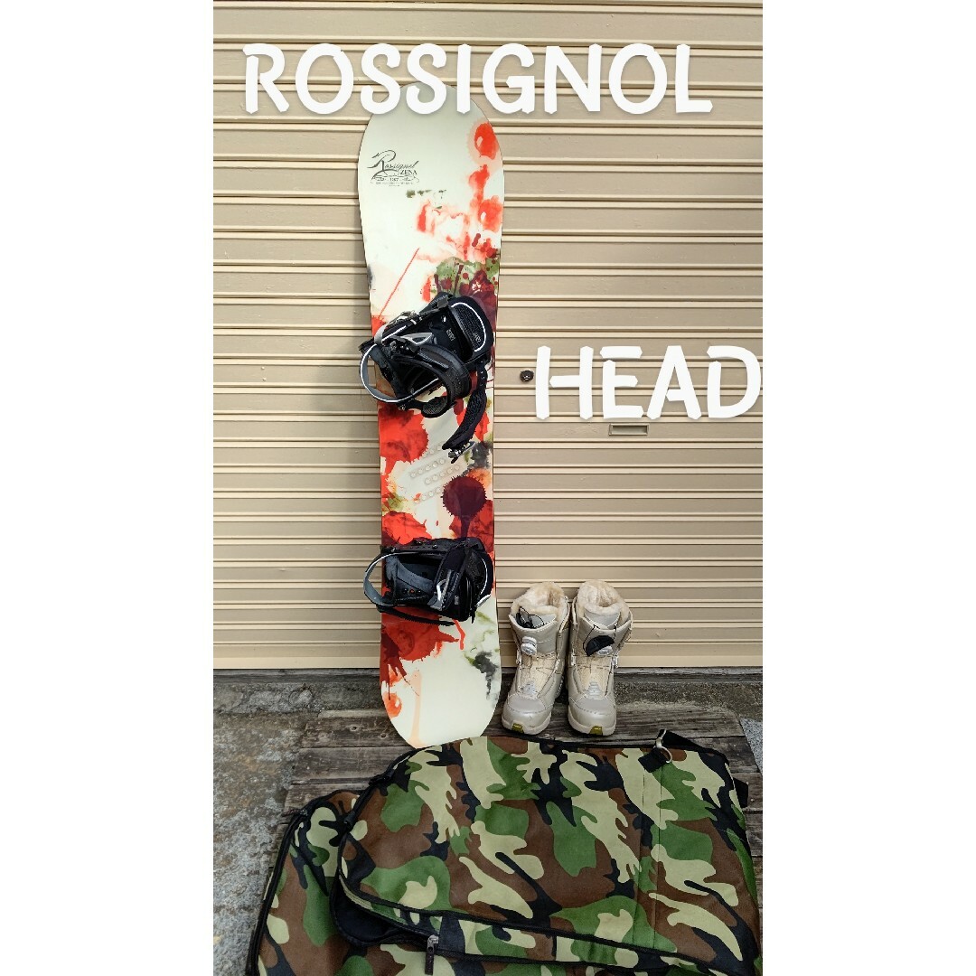 HEAD(ヘッド)のスノボセット HEADビンディング·ブーツ24.5·ROSSIGNOL板·収納袋 スポーツ/アウトドアのスノーボード(その他)の商品写真