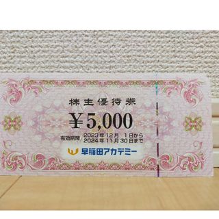 早稲田アカデミー　株主優待券　5000円分(その他)