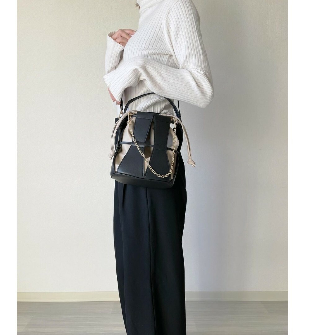 しまむら(シマムラ)のしまむら×rikaコラボバッグ　3way 巾着バッグ　バック レディースのバッグ(ショルダーバッグ)の商品写真