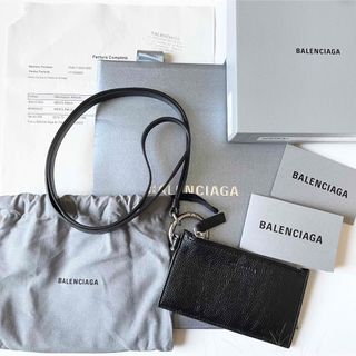 Balenciaga - 未使用新品！バレンシアガ ネックウォレット ブラック型押し