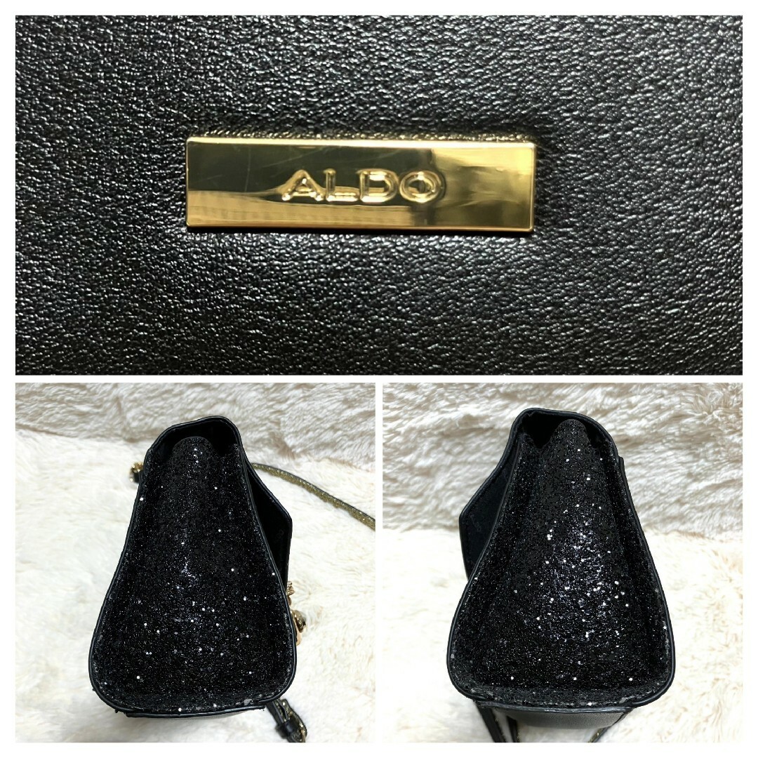 ALDO(アルド)の★ALDO★アルド ゴールドビジュー ショルダーバック グリッター ブラック レディースのバッグ(ショルダーバッグ)の商品写真