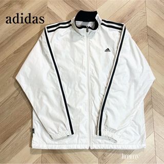 アディダス(adidas)の【adidas】アディダス　ジャージ上　XLサイズ　白メッシュ　袖ロゴ入り(ジャージ)