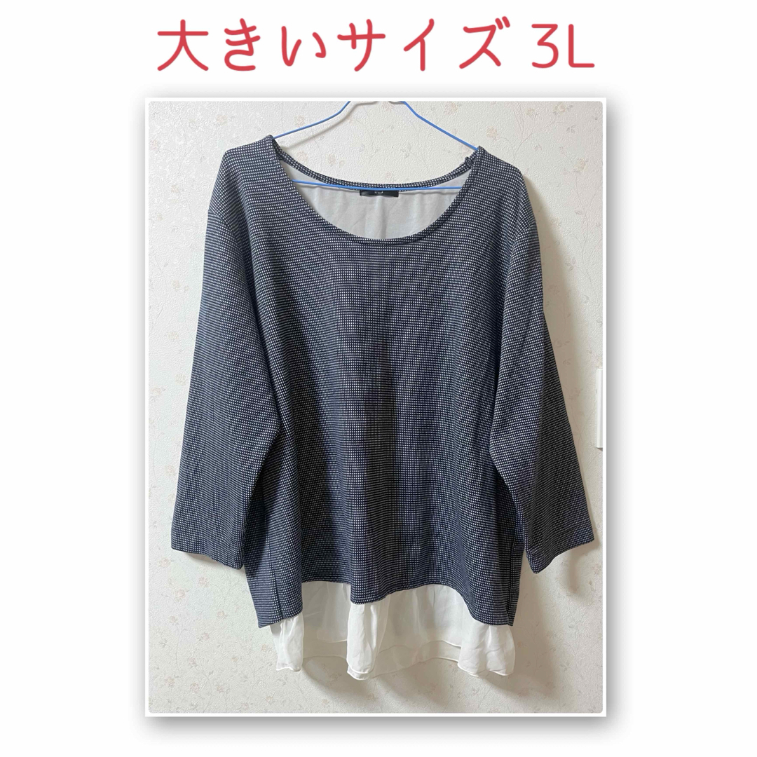 11番 美品 3L Tシャツ カットソー ブラウス シャツ チュニック レディースのトップス(カットソー(長袖/七分))の商品写真