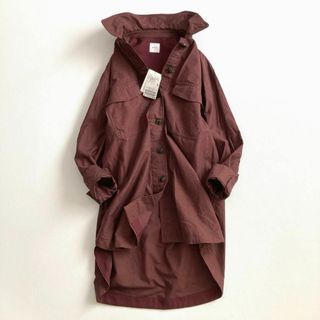 スピックアンドスパン(Spick & Span)の新品✨スピック＆スパン　コットンオーバーシャツ　ゆったり　ブラウン　38(シャツ/ブラウス(長袖/七分))