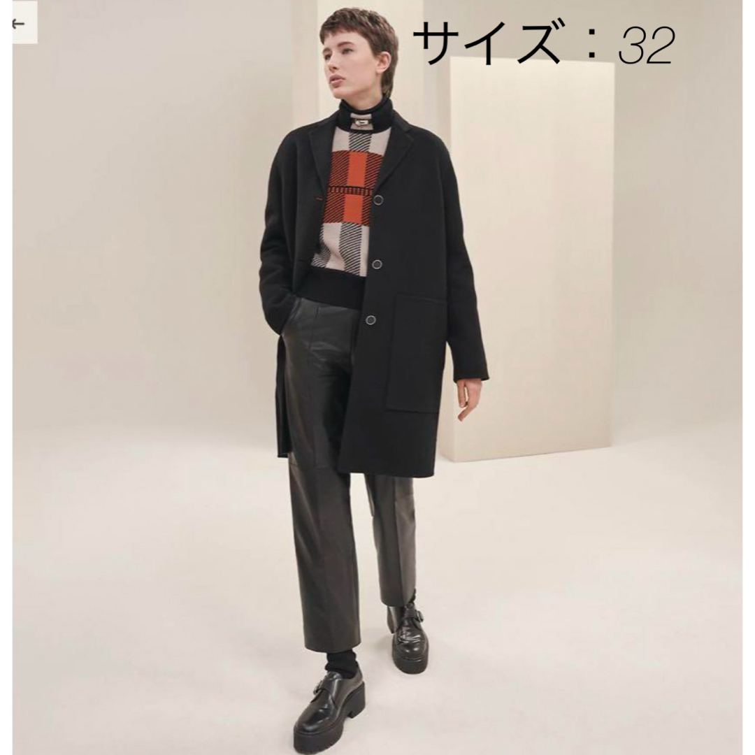 Hermes(エルメス)の新作　エルメス　カシミアコート　黒　32 レディースのジャケット/アウター(ロングコート)の商品写真