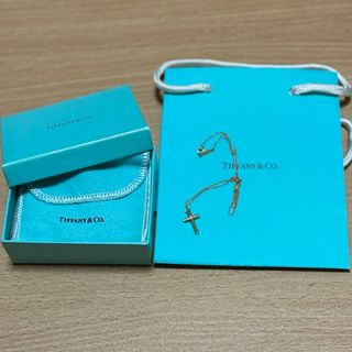 ティファニー(Tiffany & Co.)のTIFFANY&Co. ティファニー 750YG クロス ダイヤ　ネックレス(ネックレス)