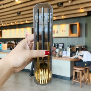 Starbucks - 【スターバックス海外限定】日本未発売　スプーン　箸　フォーク　ブラック　1セット