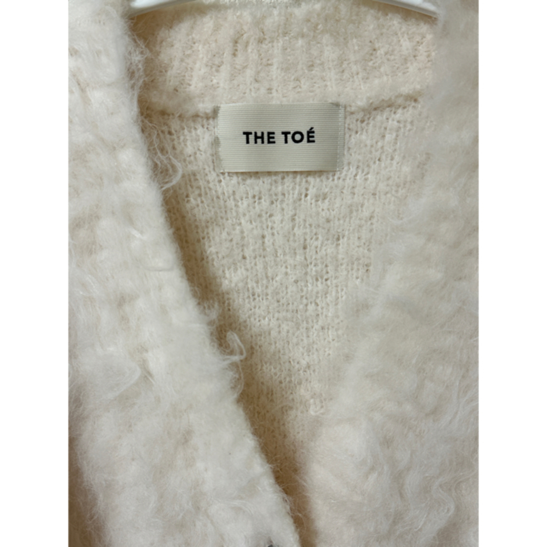 the toe PIGALLE SHAGGY CARDIGAN ホワイト トップス the toe PIGALLE SHAGGY CARDIGAN ホワイト トップス