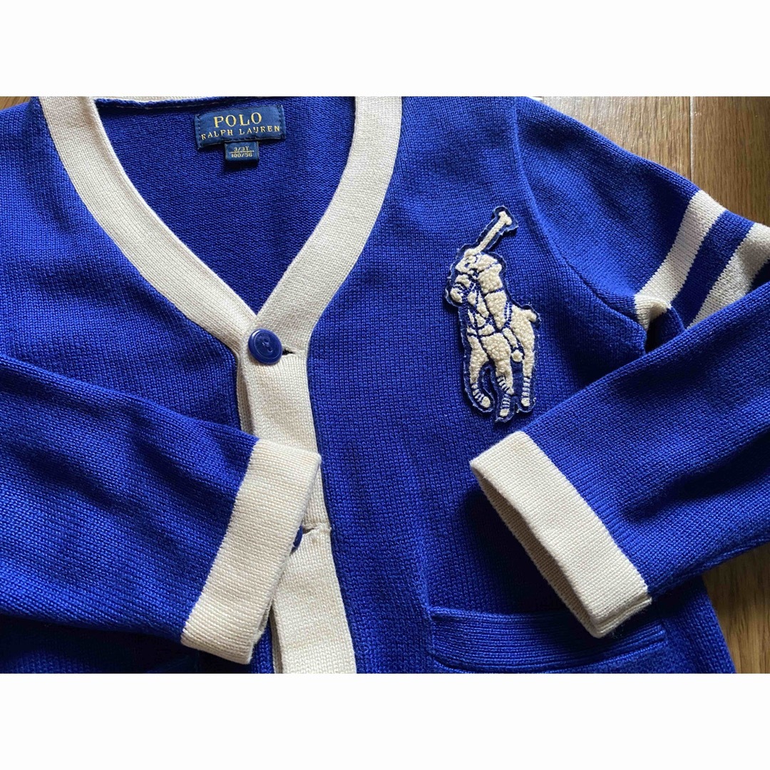 Ralph Lauren(ラルフローレン)のPOLORalphLaurenポニーマークラルフローレンカーディガン100青3T キッズ/ベビー/マタニティのキッズ服男の子用(90cm~)(カーディガン)の商品写真