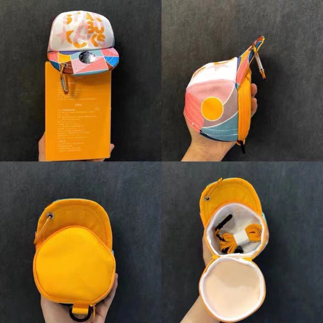 Starbucks(スターバックス)の【スターバックス海外限定 】日本未発売　キーホルダー　小物入れ　帽子型　オレンジ レディースのファッション小物(キーホルダー)の商品写真
