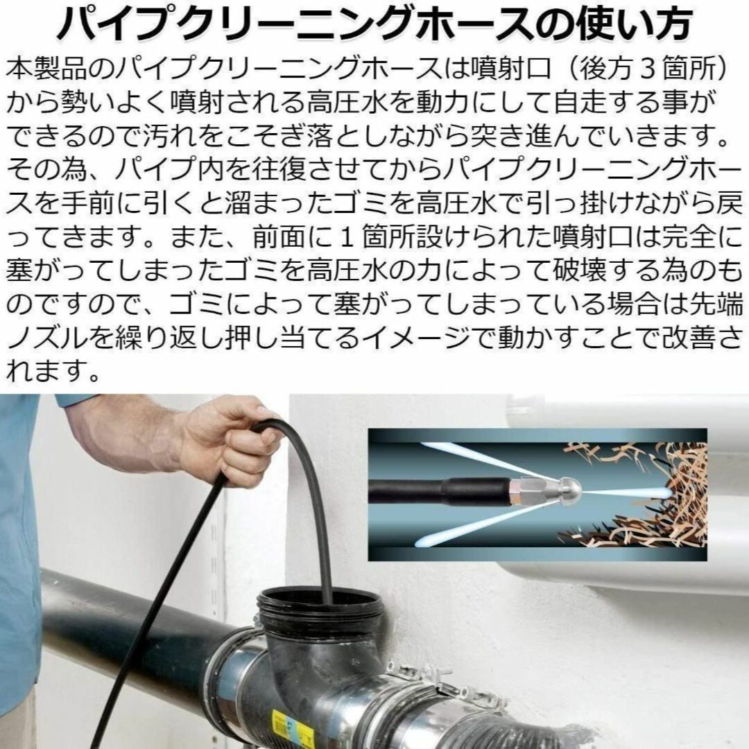 ケルヒャーホース 互換品 パイプクリーニングホースK2 K3 K4 K5 ケルヒャーホース 互換品 パイプクリーニングホースK2 K3 K4 K5