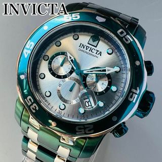 インビクタ(INVICTA)のインビクタ 腕時計 メンズ グリーン 新品 電池式 クォーツ デイトプロダイバー(腕時計(アナログ))