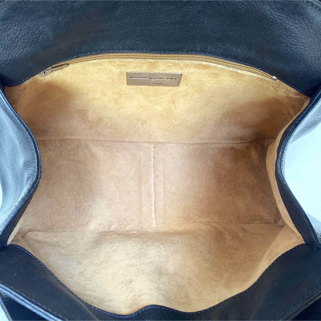 専用品MAURO GOVERNA BLACK レザー シルバー金具ハンドバッグ 専用品MAURO GOVERNA BLACK レザー シルバー金具ハンドバッグ