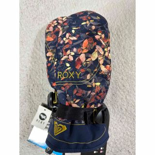 ロキシー(Roxy)のroxy購入！新品未使用！花柄ネイビースノボー、スキー手袋！(手袋)