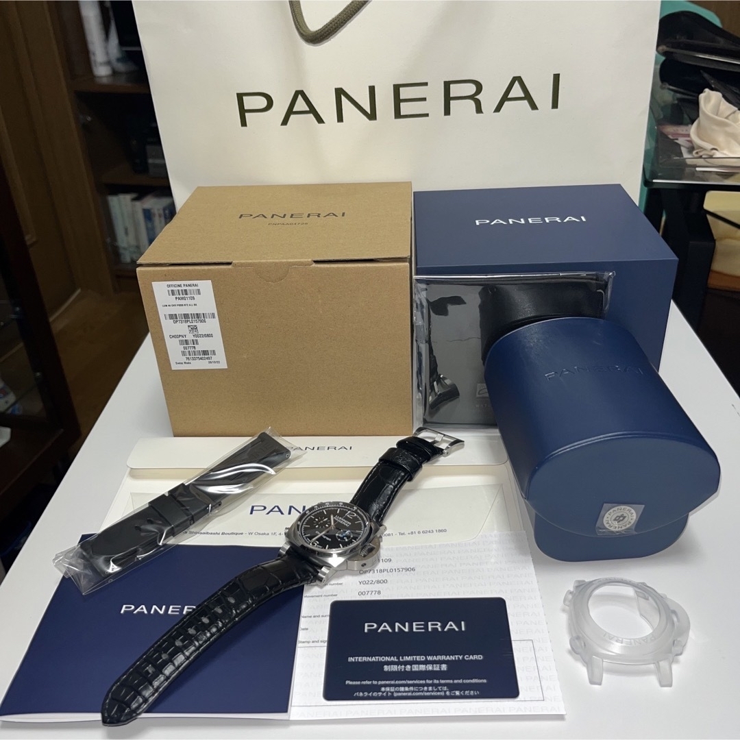 PANERAI(パネライ)の正規新品同様 PANERAI パネライ 01109 ルミノール クロノ ブラック メンズの時計(腕時計(アナログ))の商品写真