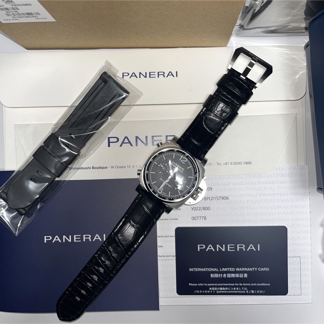 PANERAI(パネライ)の正規新品同様 PANERAI パネライ 01109 ルミノール クロノ ブラック メンズの時計(腕時計(アナログ))の商品写真