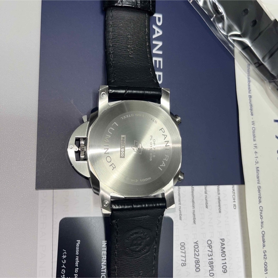 PANERAI(パネライ)の正規新品同様 PANERAI パネライ 01109 ルミノール クロノ ブラック メンズの時計(腕時計(アナログ))の商品写真