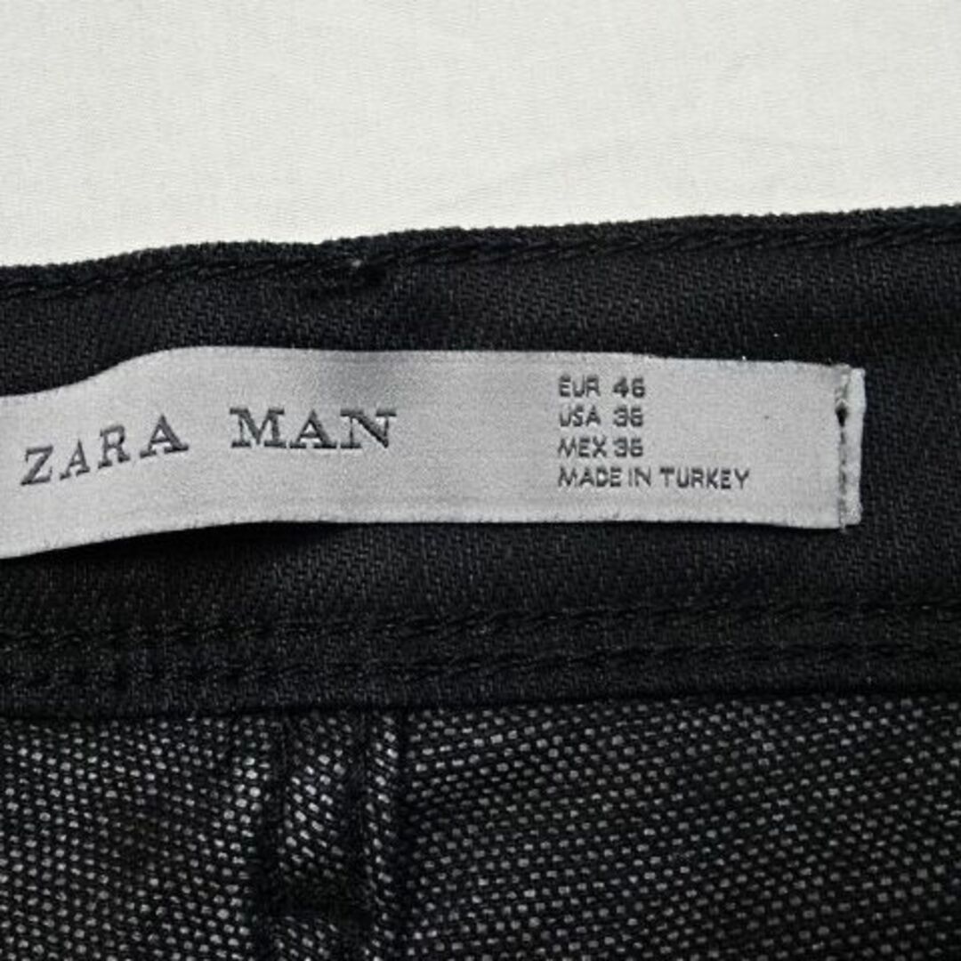 ZARA(ザラ)のZARA☆黒コーティング加工スリムテーパード☆36☆ウェスト約88cm メンズのパンツ(デニム/ジーンズ)の商品写真