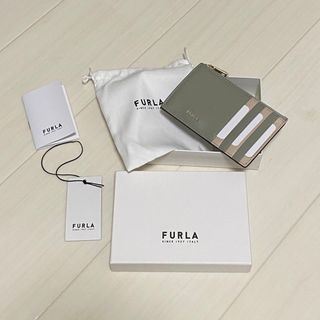 フルラ(Furla)のFURLA カードケース （ベージュグレー）(名刺入れ/定期入れ)