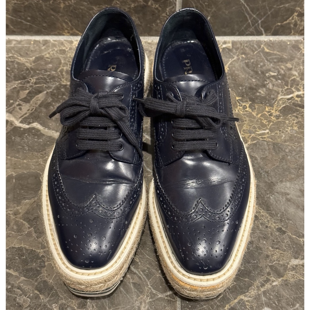 PRADA - PRADA プラダ エスパドリーユ ウイングチップ レース PRADA - PRADA プラダ エスパドリーユ ウイングチップ レース