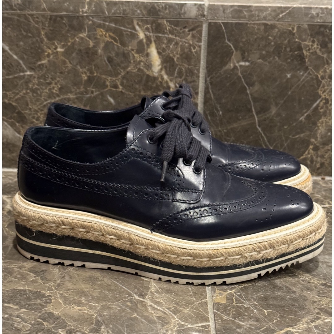 PRADA - PRADA プラダ エスパドリーユ ウイングチップ レース PRADA - PRADA プラダ エスパドリーユ ウイングチップ レース