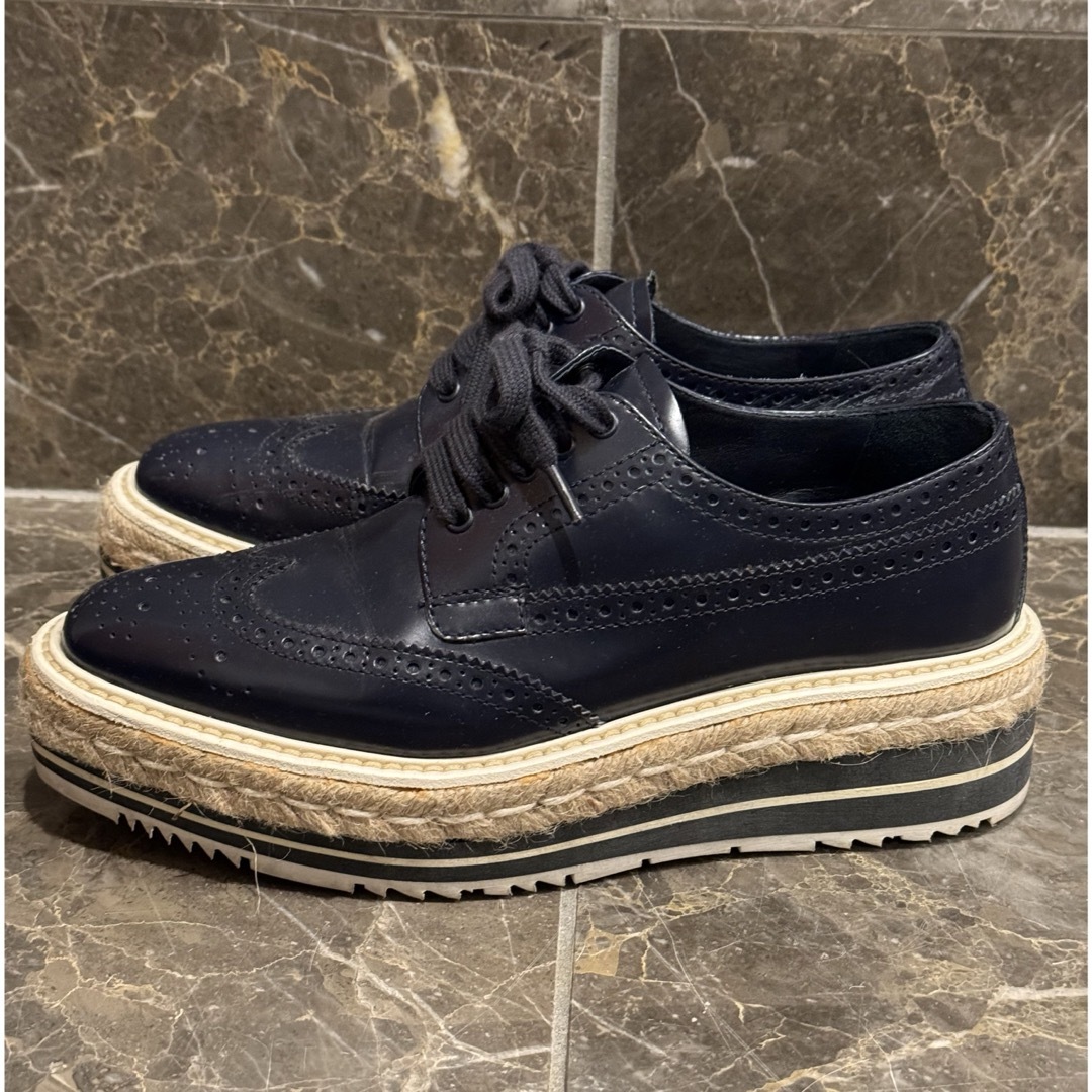 PRADA - PRADA プラダ エスパドリーユ ウイングチップ レース PRADA - PRADA プラダ エスパドリーユ ウイングチップ レース