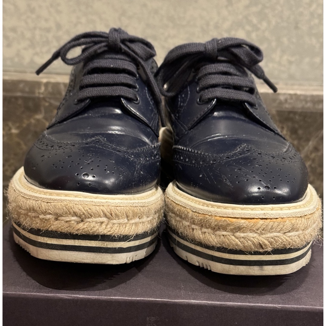 プラダ PRADA レースアップシューズ ウィングチップ スニーカー - 靴 プラダ PRADA レースアップシューズ ウィングチップ スニーカー - 靴