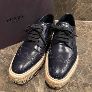 PRADA プラダ エスパドリーユ ウイングチップ レースアップシューズ数