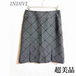 インディヴィ(INDIVI)の【美品】インディヴィ 台形スカート(ひざ丈スカート)