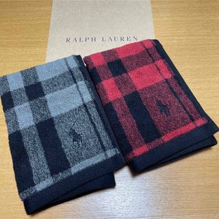 ラルフローレン(Ralph Lauren)の新品未使用　ラルフローレン　ウォッシュタオル　チェック　2枚(タオル/バス用品)