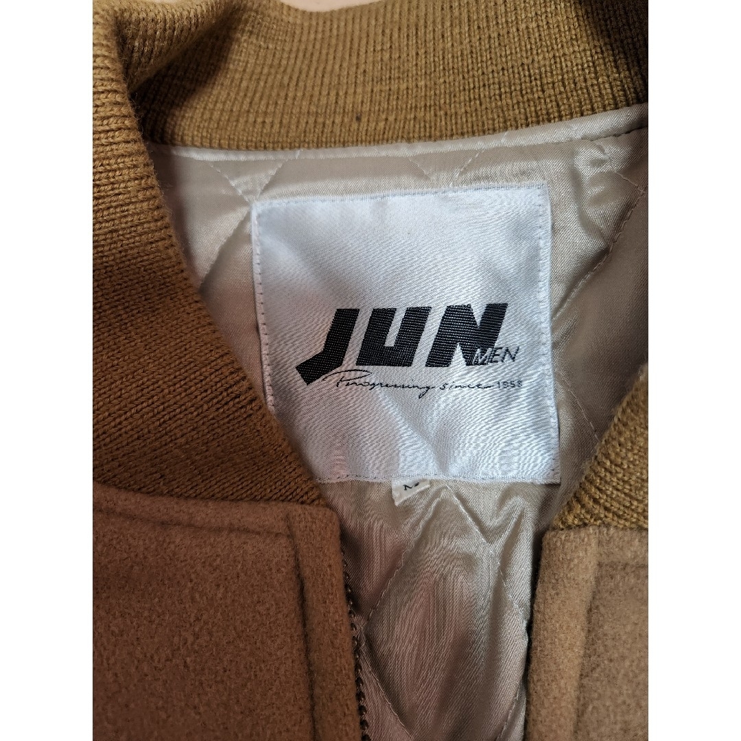 JUNMEN(ジュンメン)のJUNMEN　ジュンメン　ビンテージ　レザースタジャン　90S　希少品　ブラウン メンズのジャケット/アウター(スタジャン)の商品写真