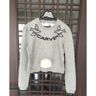 カルヴェン CARVEN ショート丈 ロゴ 刺繍 スエット トレーナー