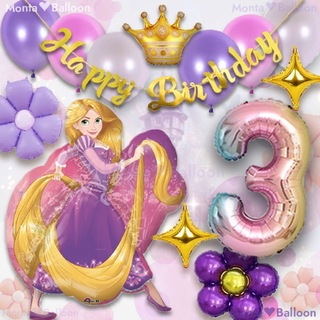Disney - ラプンツェル プリンセス 3歳 女の子 誕生日 ナンバー バルーン ディズニー