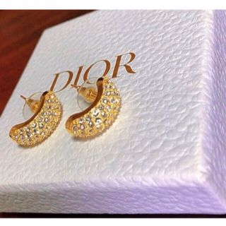 クリスチャンディオール(Christian Dior)のDior キラキラ ピアス シンプル ゴールド ストーン gold(ピアス)