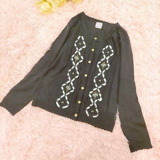 アクシーズファムキッズ(axes femme kids)のaxes femme kids／140／女の子／ケーブル編みりぼんカーディガン(その他)