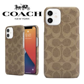 コーチ(COACH)の新品 コーチ Coach シグネチャー iPhone12mini ケース カーキ(iPhoneケース)