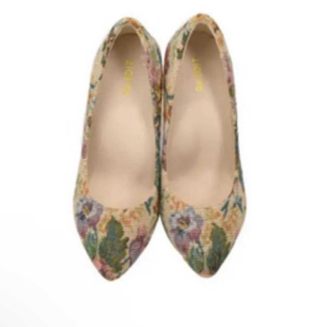 Re:EDIT(リエディ)のリエディ　21.5～22.0 新品　花柄　コブラン　クッション　9cmパンプス レディースの靴/シューズ(ハイヒール/パンプス)の商品写真