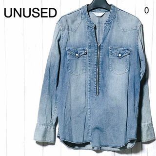 アンユーズド(UNUSED)のUNUSED ハーフジップデニムシャツ/アンユーズド USED加工 ノーカラー(シャツ)