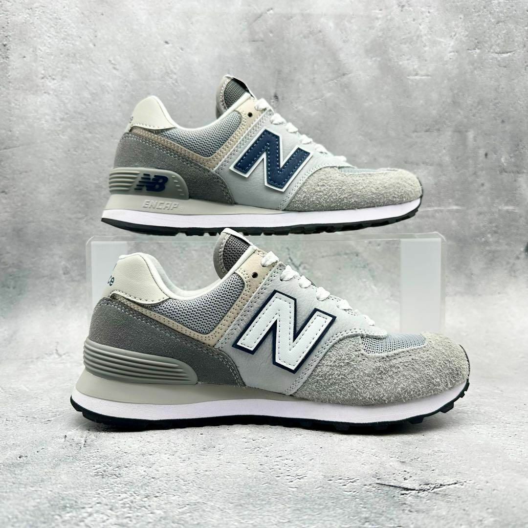 New Balance(ニューバランス)の【極美品】ニューバランス U574 グレー ネイビー 毛長スエード 限定カラー レディースの靴/シューズ(スニーカー)の商品写真