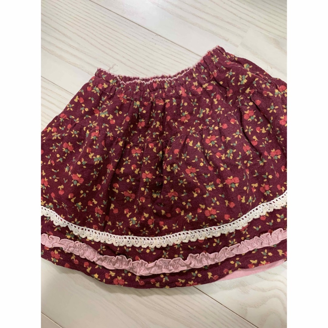 Souris(スーリー)のスーリー スカート 女の子 花柄 さくらんぼ柄 100 キッズ/ベビー/マタニティのキッズ服女の子用(90cm~)(スカート)の商品写真